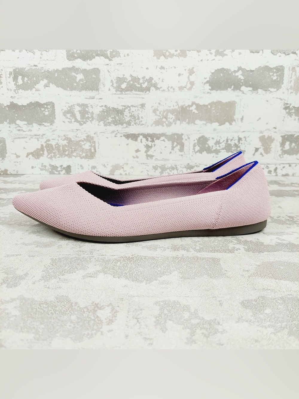NEW Rothy's The Flat Pink Knit Pointy Toe Slip On Loafers E957